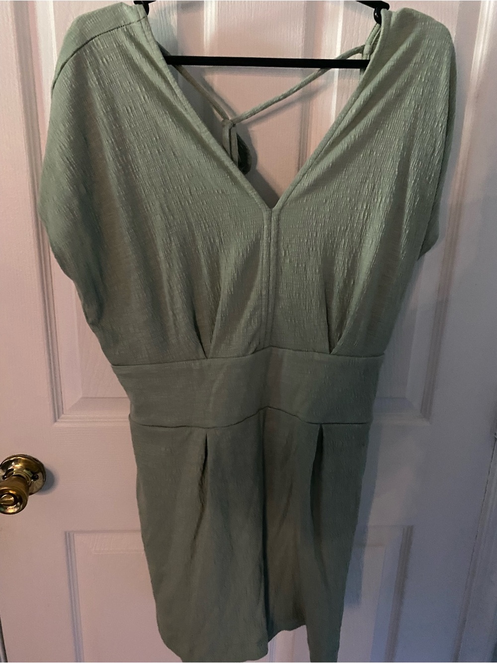 Nine West Sage Green V-Neck Jumpsuit Romper